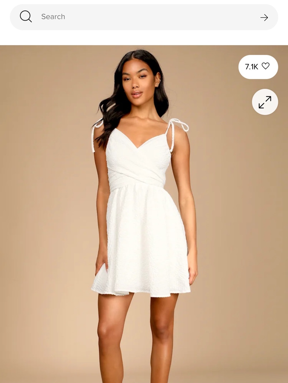 Lulus Cute and Sweet White Tie-Back Mini Skater Dress Size Medium